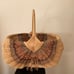 Large Wicker Buttocks Gods Eye Farmhouse Egg Gathering Basket Bent wood handle