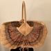 Large Wicker Buttocks Gods Eye Farmhouse Egg Gathering Basket Bent wood handle