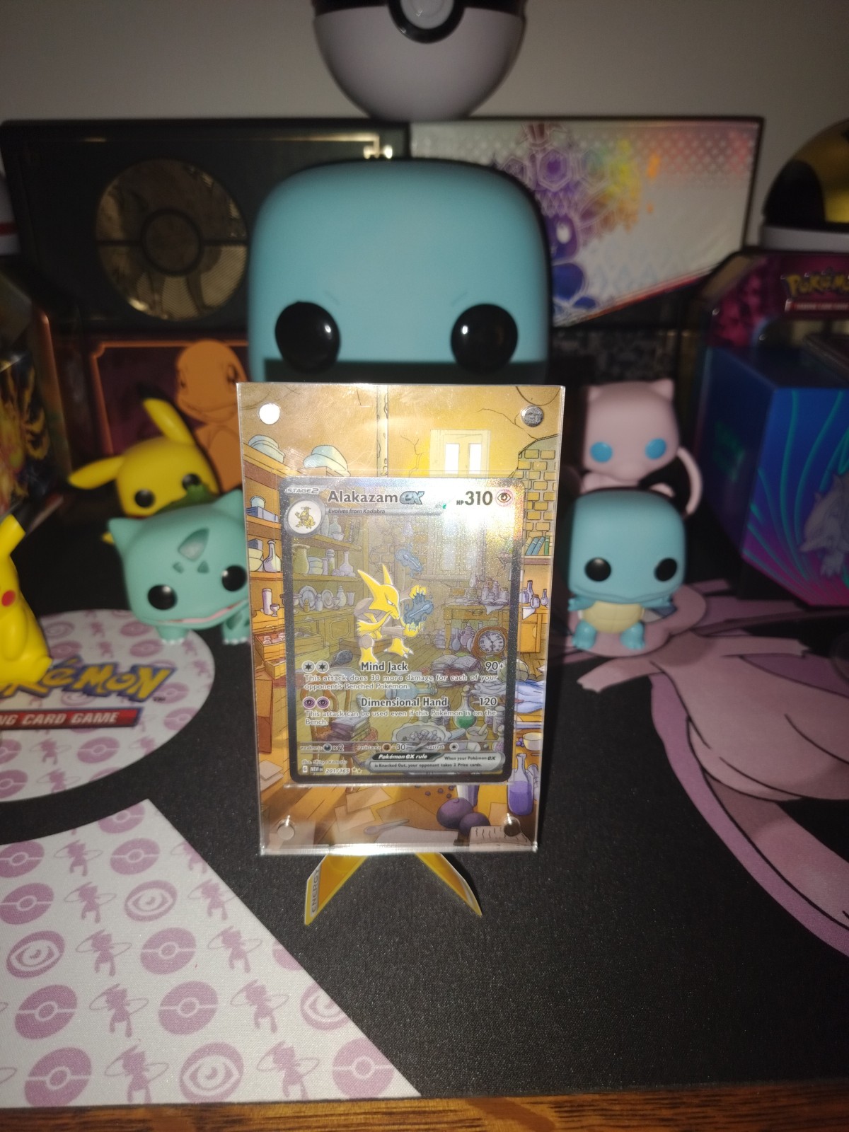 Pokemon 151 Alakazam ex with Extended Art Frame
