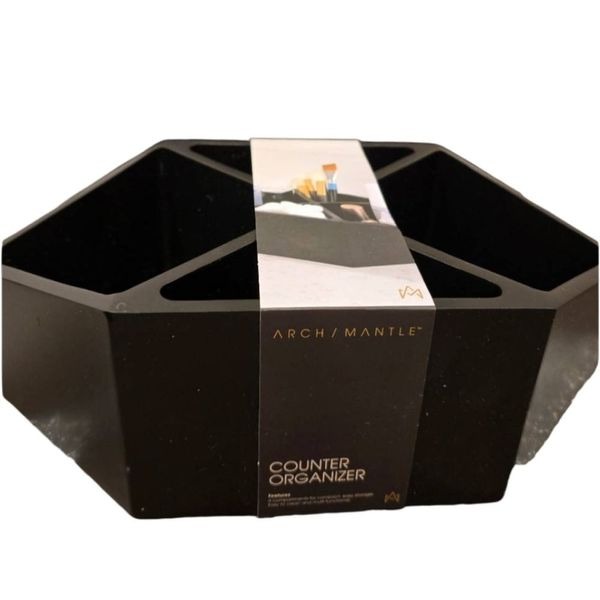 Arch/Mantle Multi-Functional Marble Counter Organizer- Black