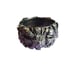 Vintage Chunky Silver Metallic Flower Hinged Cuff Bracelet Art Deco