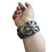 Vintage Chunky Silver Metallic Flower Hinged Cuff Bracelet Art Deco