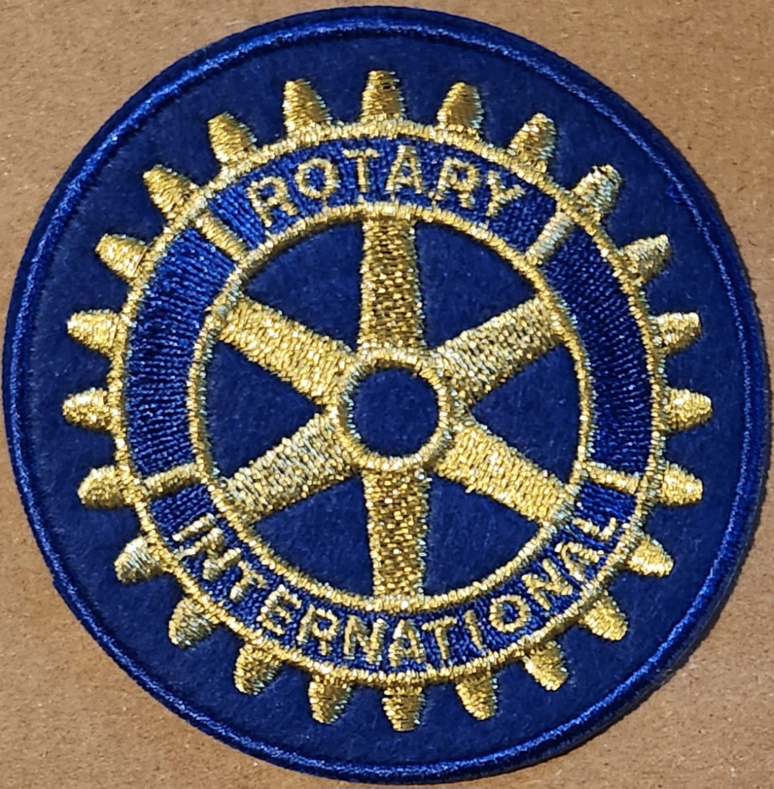 Rotary International embroidered Iron on patch 6 ct.