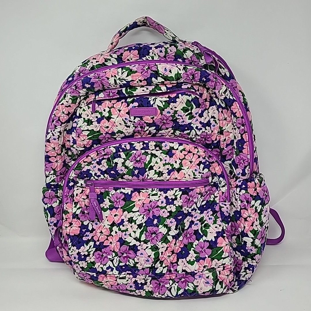 VERA BRADLEY Essential Backpack Flower Garden Pattern Quilted MFRP 129 Lg 16.5”