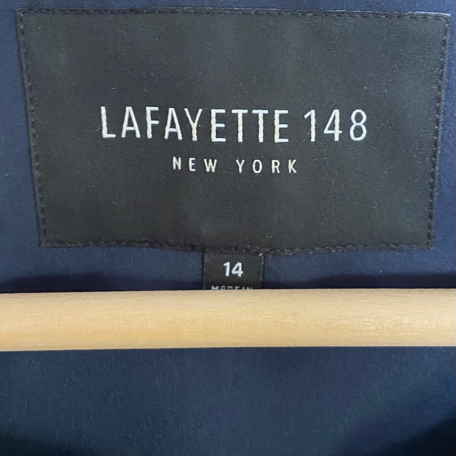Lafayette 148 NY Navy Blue Rashida Zip shops Up Jacket size 14
