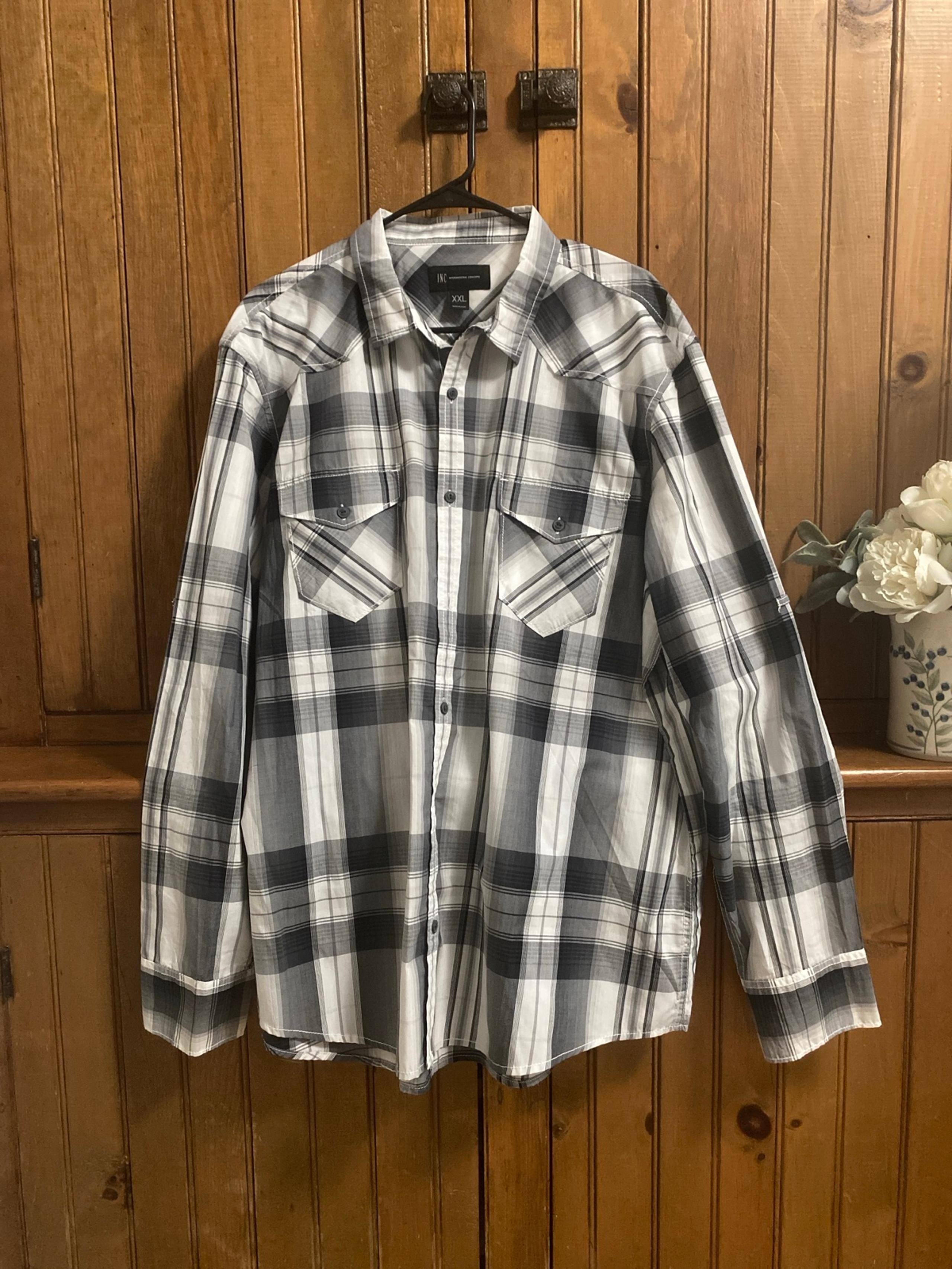 Men’s international concepts XXL long sleeve button down plaid shirt