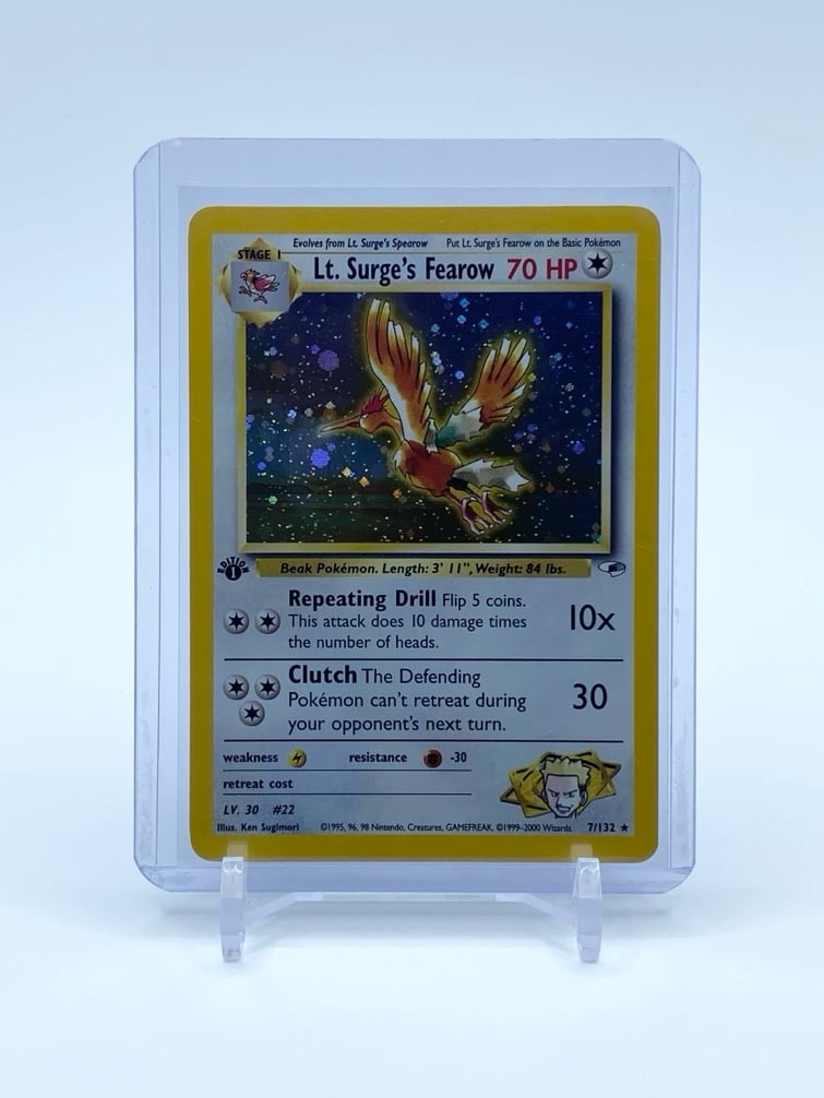 Lt. Surge's Fearow - Gym Heroes 7/132 1st Edition Holo