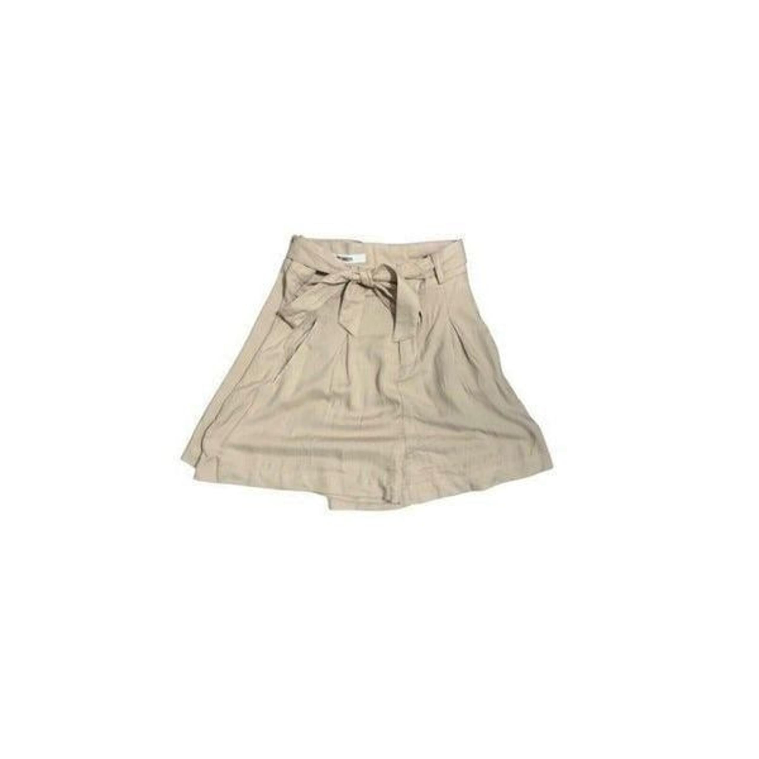 bb dakota womens solid beige khaki high waist Belted shorts 2 xs