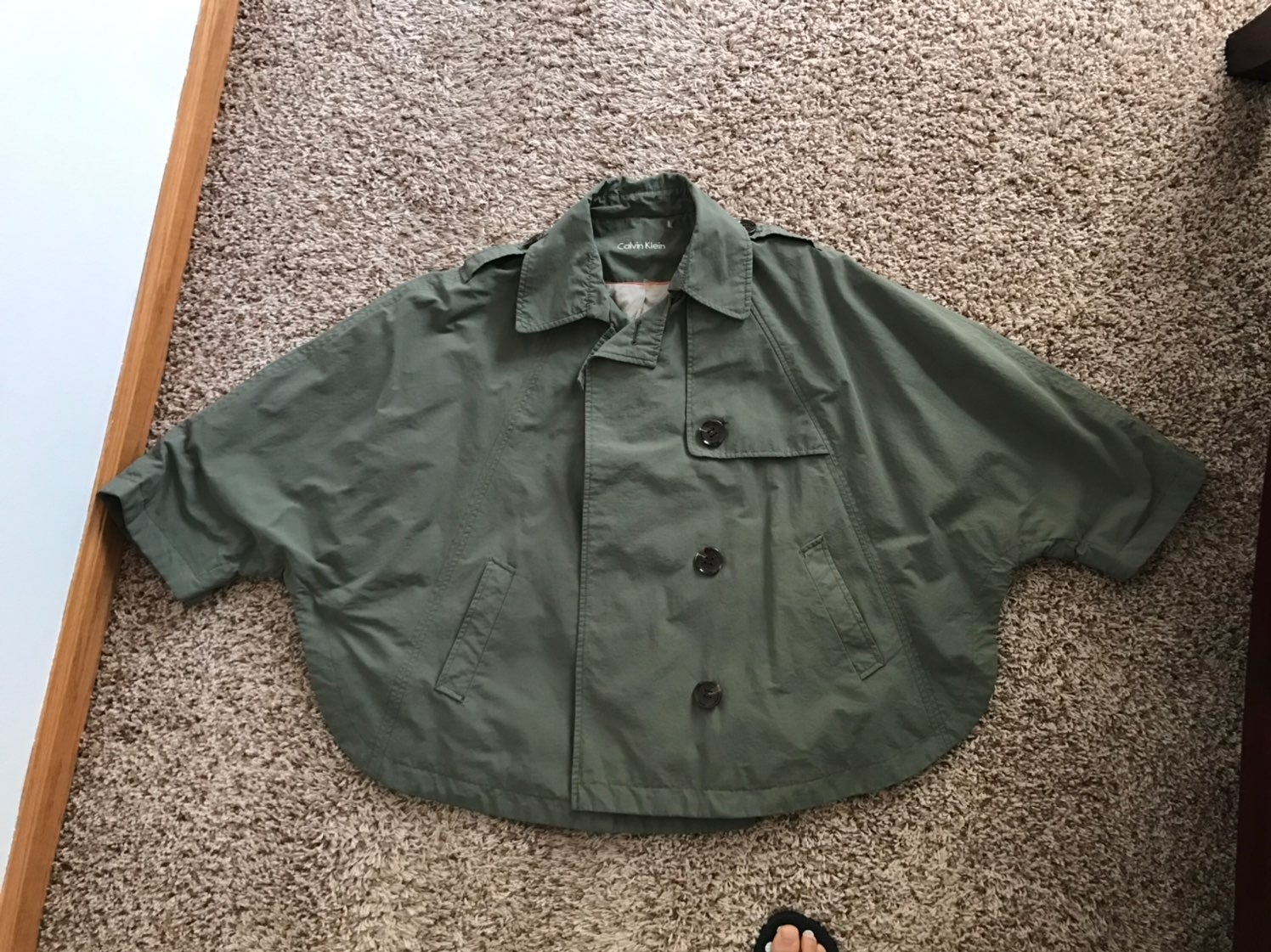 CK military green poncho jacket