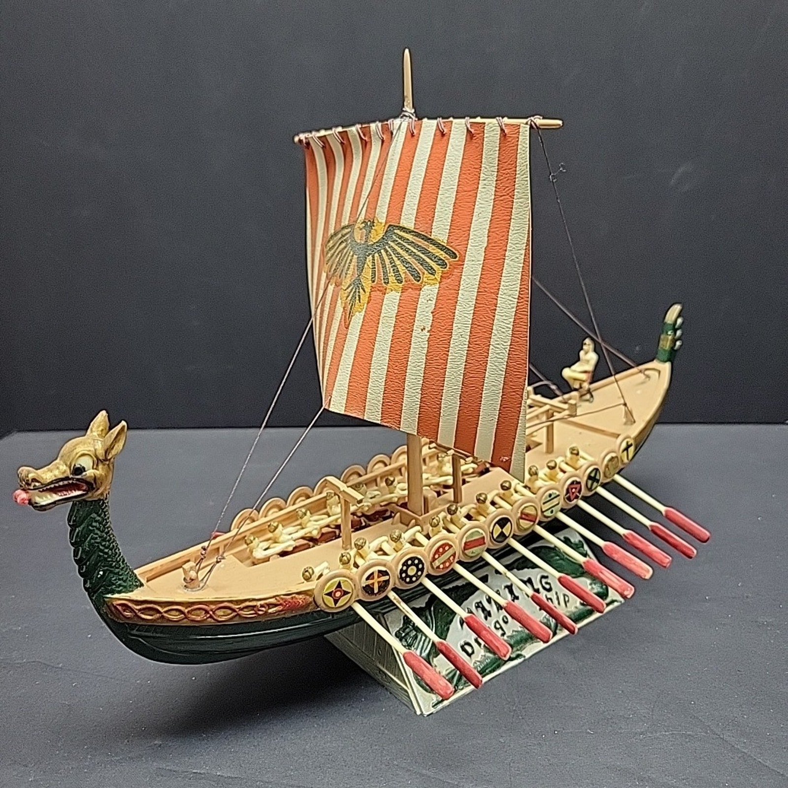 AURORA Vintage Viking Dragon Ship Model with Oars & Sail – Detailed & Unique
