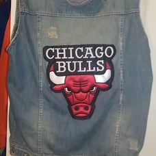 Vintage Chicago Bulls Denim vest Hoodie Jacket M