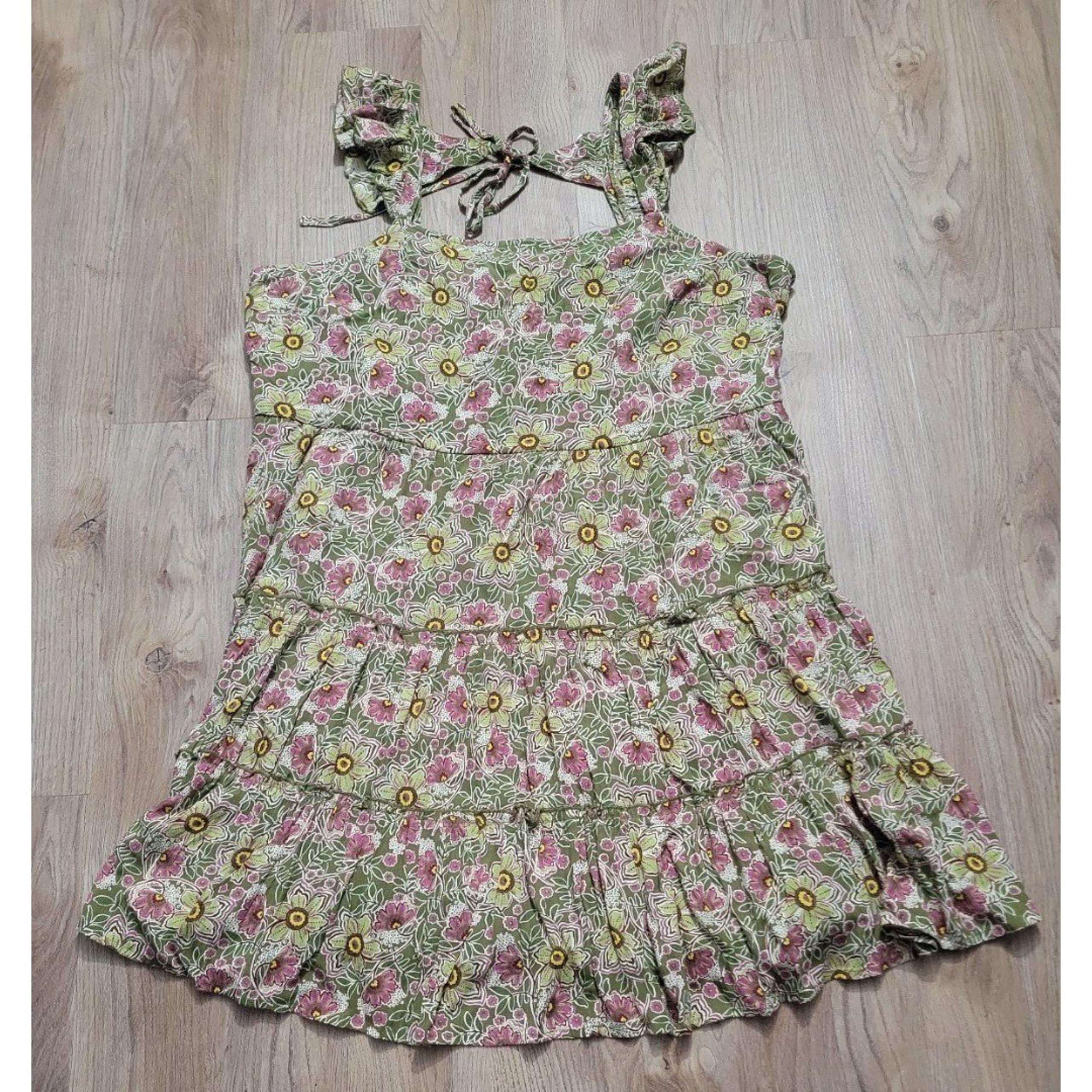 Nwt Maurices Boho Open Back Mini Dress Green pink plus size 0x