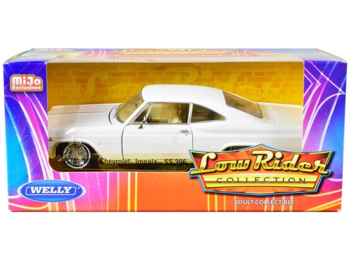 1965 Chevrolet Impala SS 396 Lowrider White Low Rider Collection 1/24 Diecast