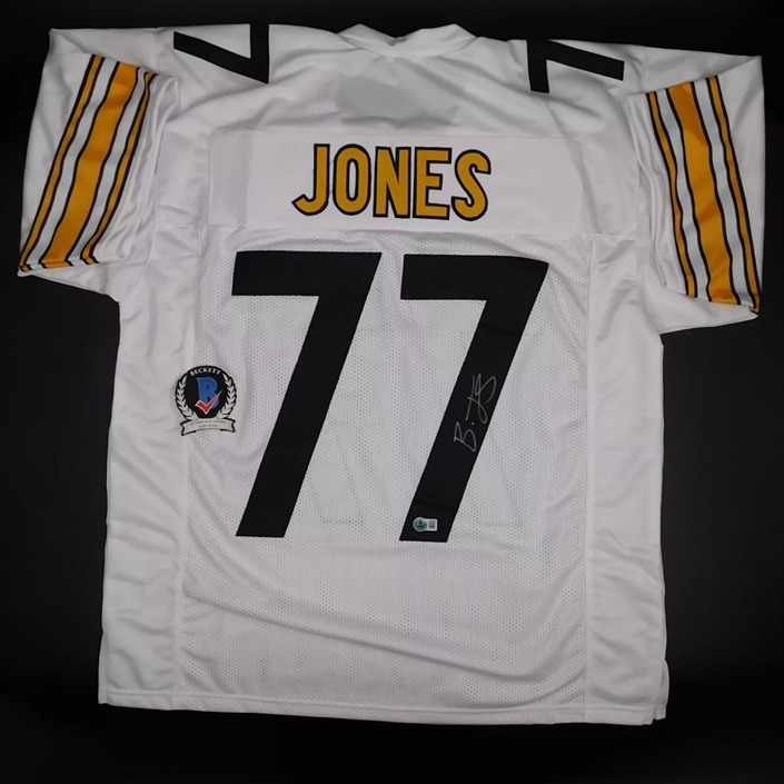 Broderick Jones Signed Autographed Pittsburgh Steelers White Jersey UGA BAS COA