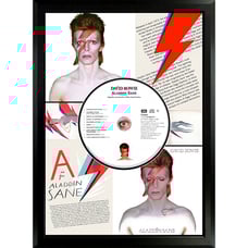David Bowie 'Aladdin Sane' - Framed CD Poster, Iconic Glam Rock Art