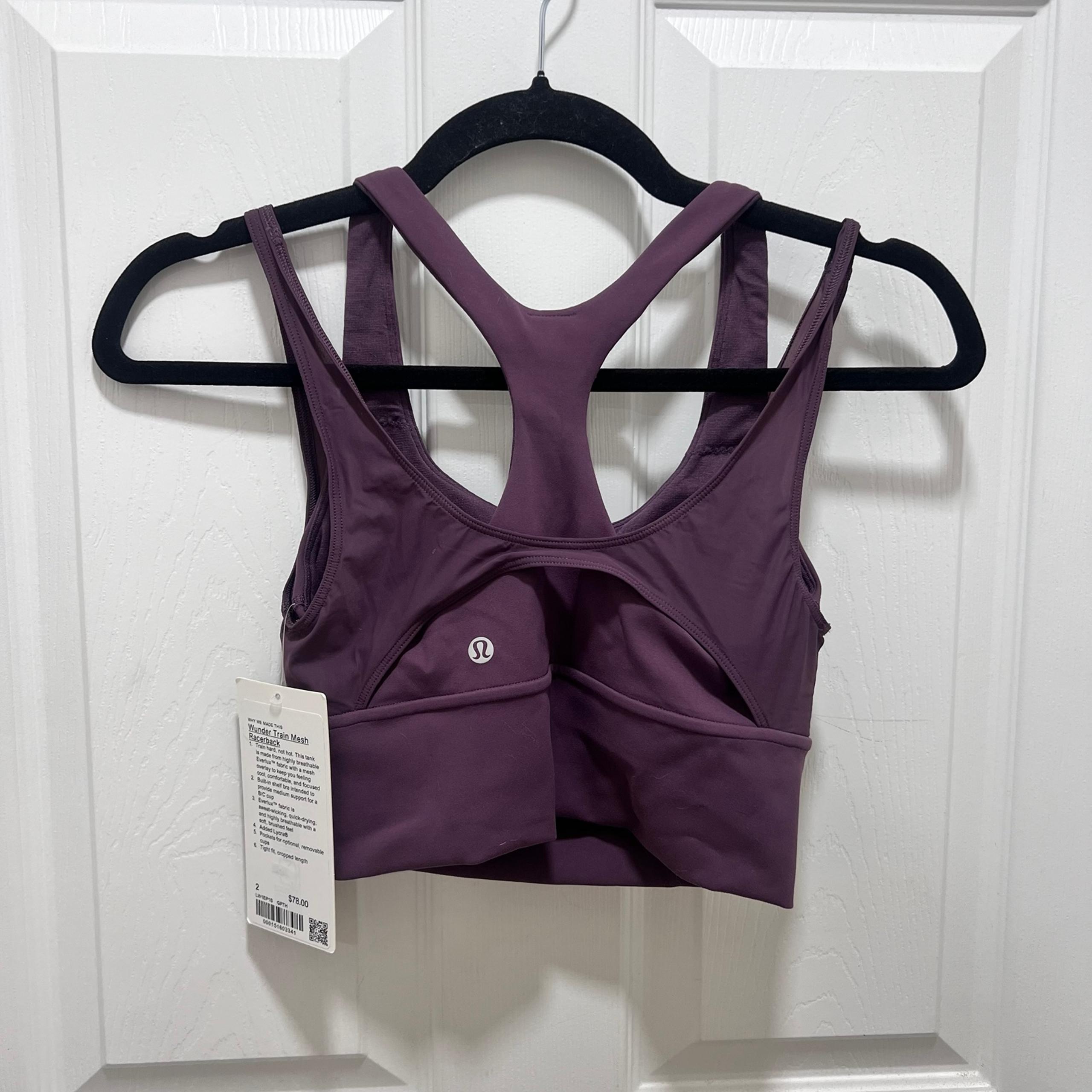 Lululemon Wunder Train Mesh Racerback Tank Women’s Sports Bra Cami Top 2 NWT
