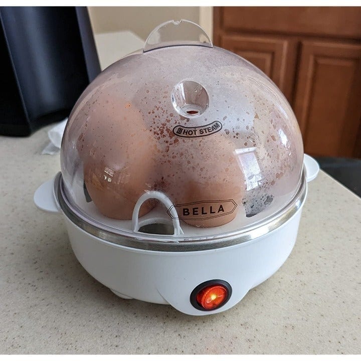 Rapid Electric Egg Cooker and Poacher with Auto Shut Off for Omelet - White
