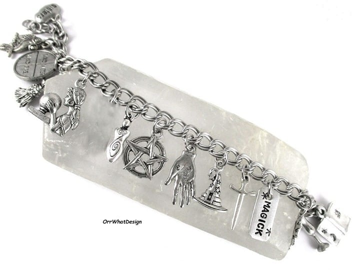 Magick Spells Charm Bracelet Moon Pentacle Tree Life Fortune Tell OrrWhatDesign