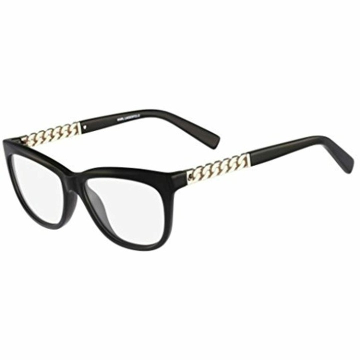 NEW KARL LAGERFELD KL 852 001 Black & Gold Eyeglasses 52mm with KL Case