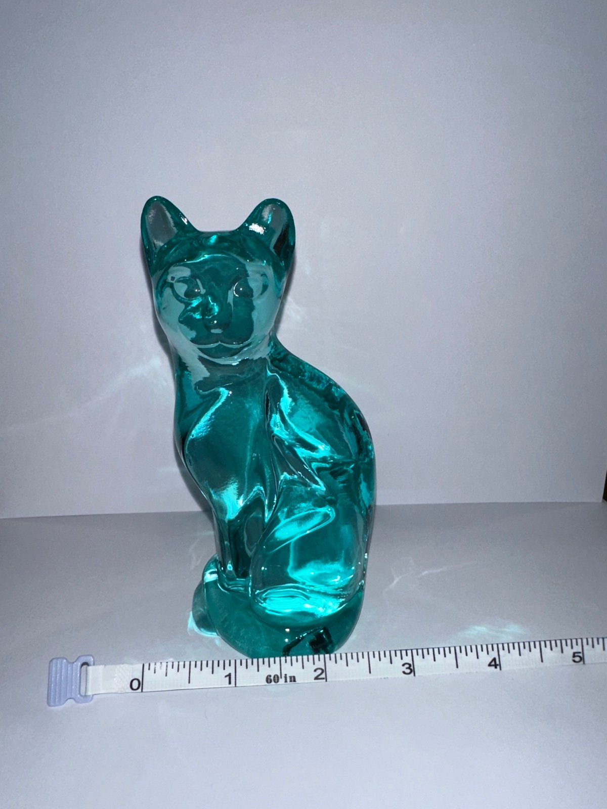 Fenton Aqua Glass cat