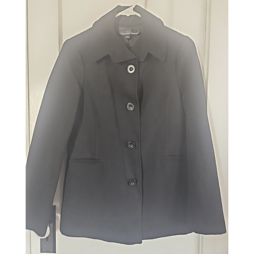 Vtg Hongkong made Colour-eighteen black seamed cotton blend jacket woman Sz 6