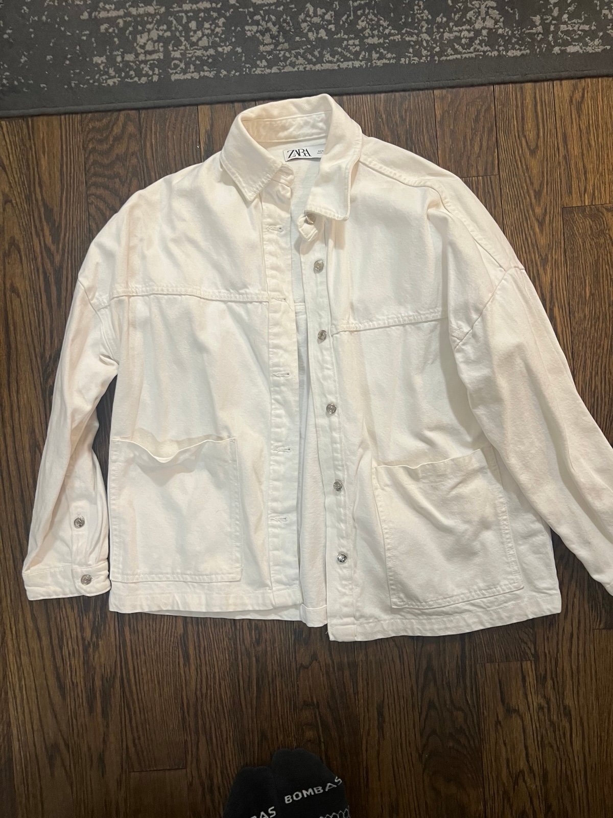 Zara White Oversized Denim Jacket