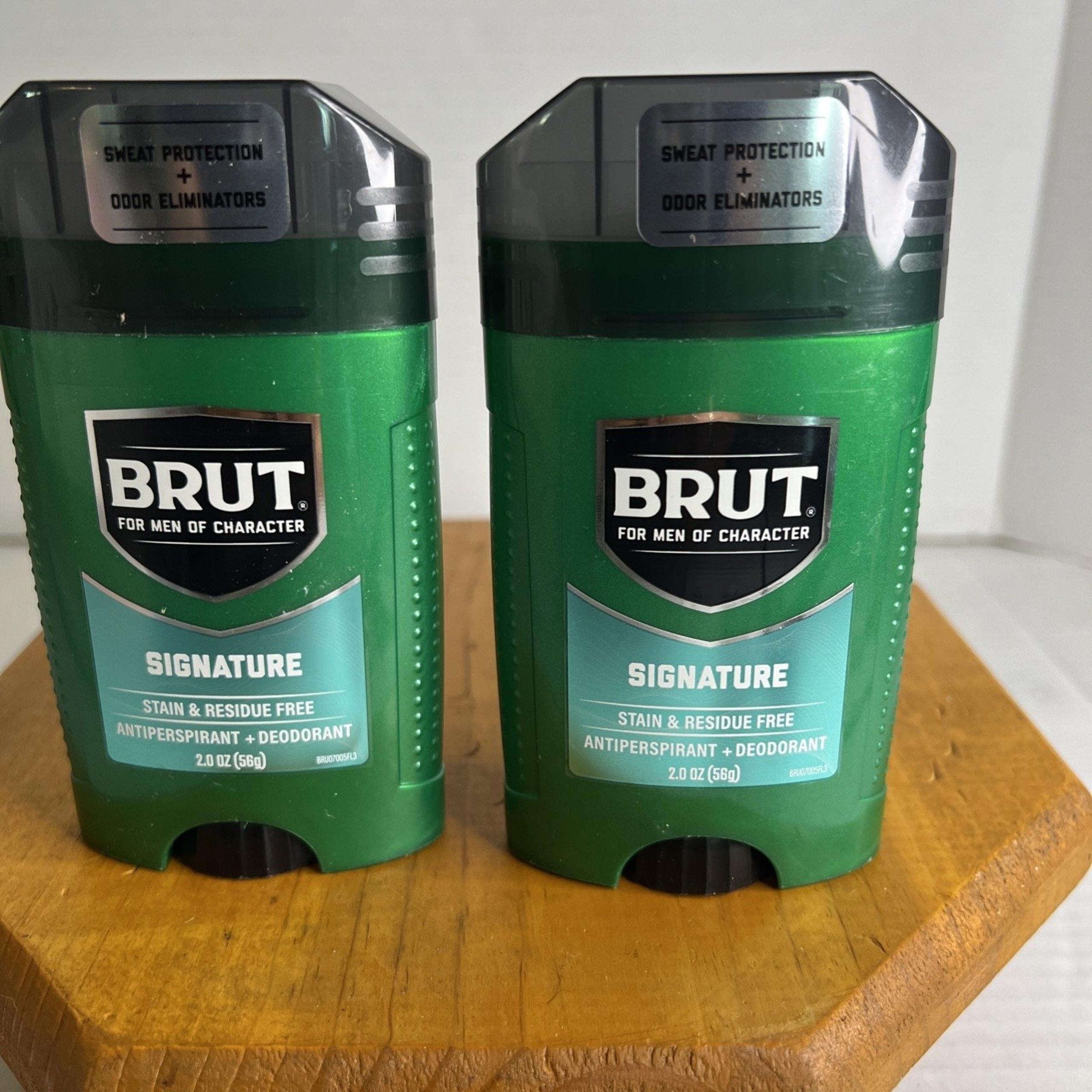 BRUT SIGNATURE Deodorant Anti Perspirant Solid Stick Oval LOT OF 2 Exp. 09/2027