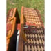 Vintage Dallas Cowboys Woven Wicker Picnic Basket with Blanket and Plates