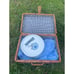 Vintage Dallas Cowboys Woven Wicker Picnic Basket with Blanket and Plates