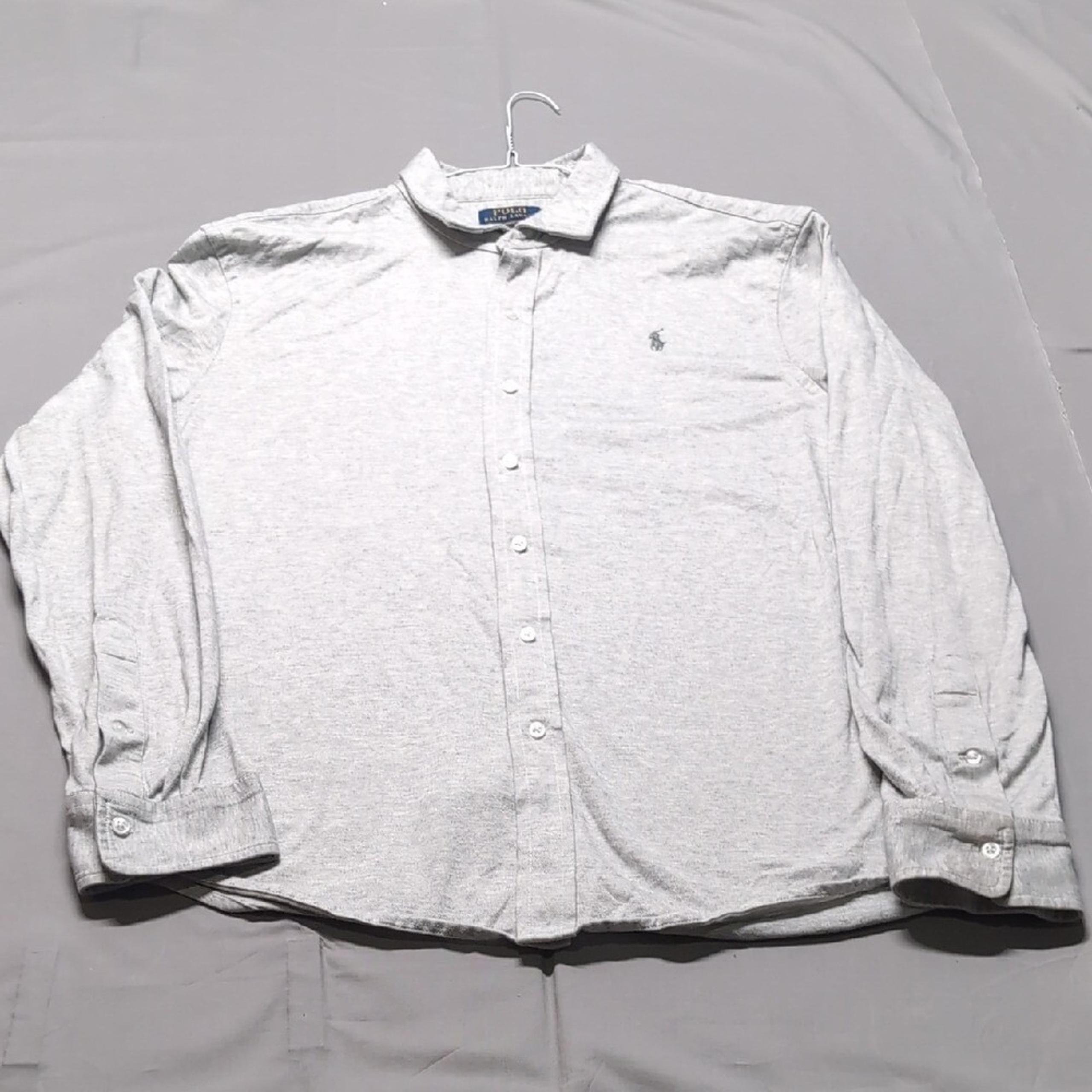 Polo Ralph Lauren Mens Gray Classic Casual Knit Dress Shirt Button Down Size XL