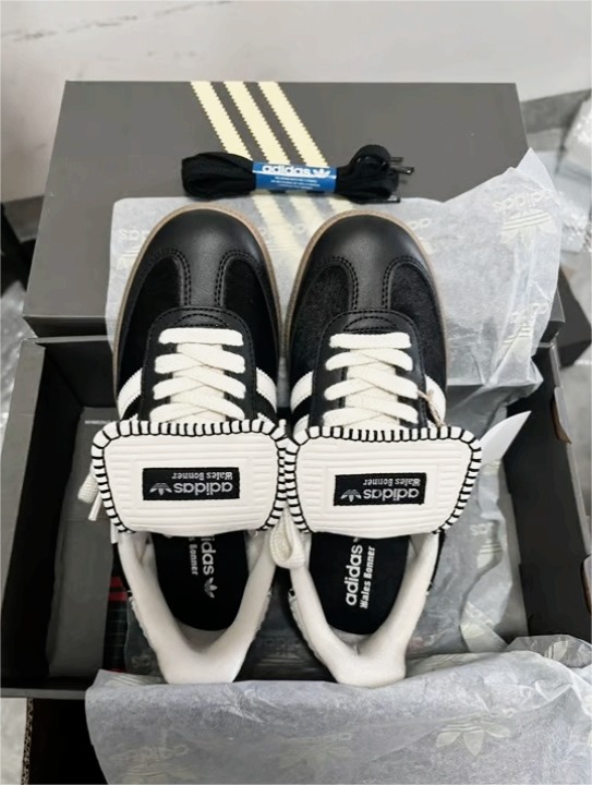 Wales Bonner Adidas Black Pony Hair Sambas Size Women's 6.5= EU 38