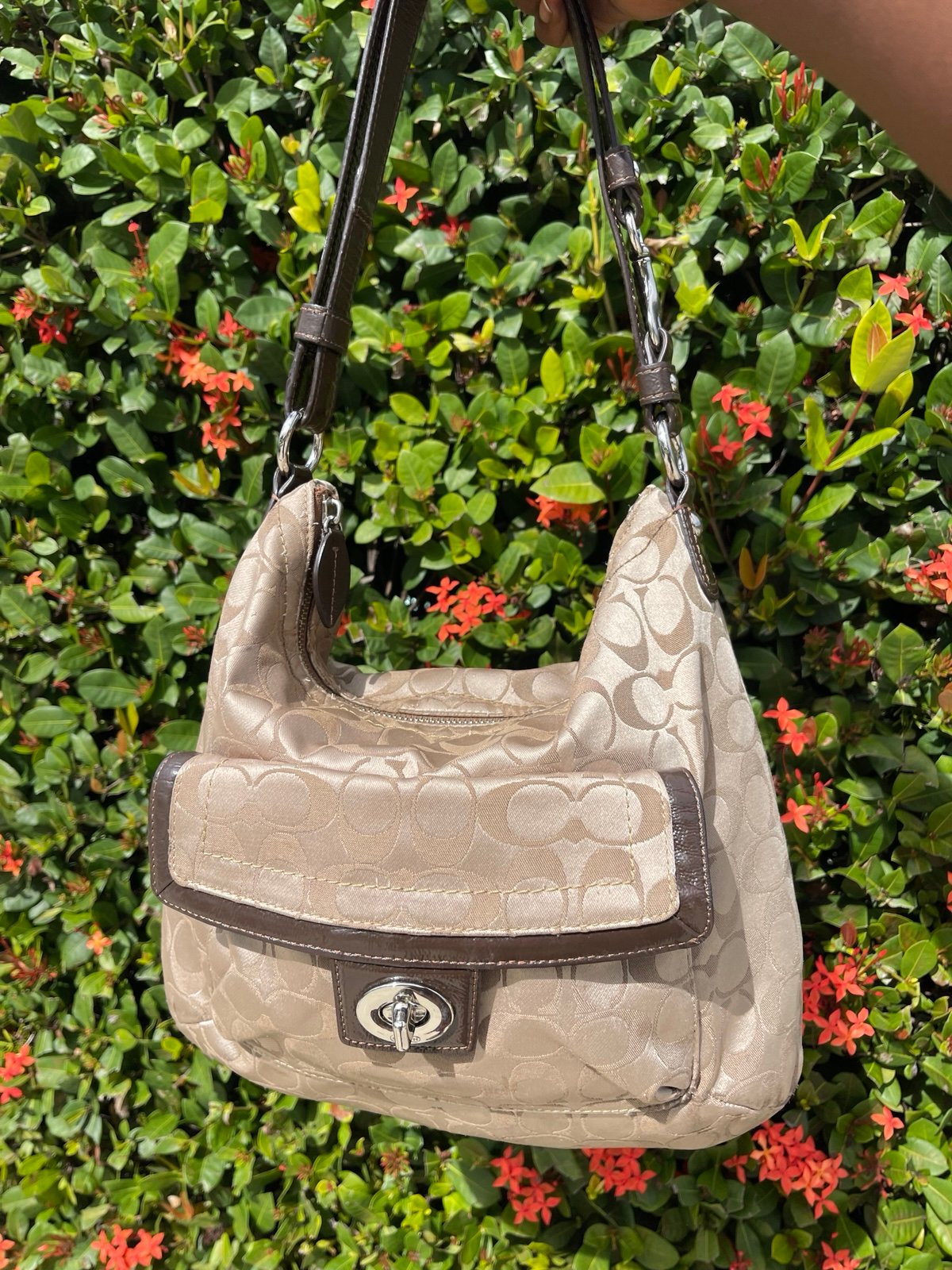 Coach signature hobo bag