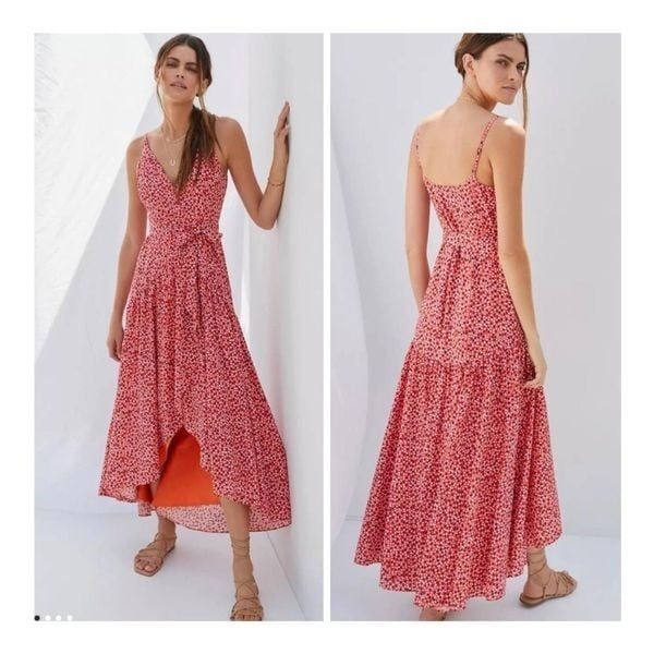 New Anthropologie HUTCH Flutter Wrap Midi Dress Retail 198 XS Petites