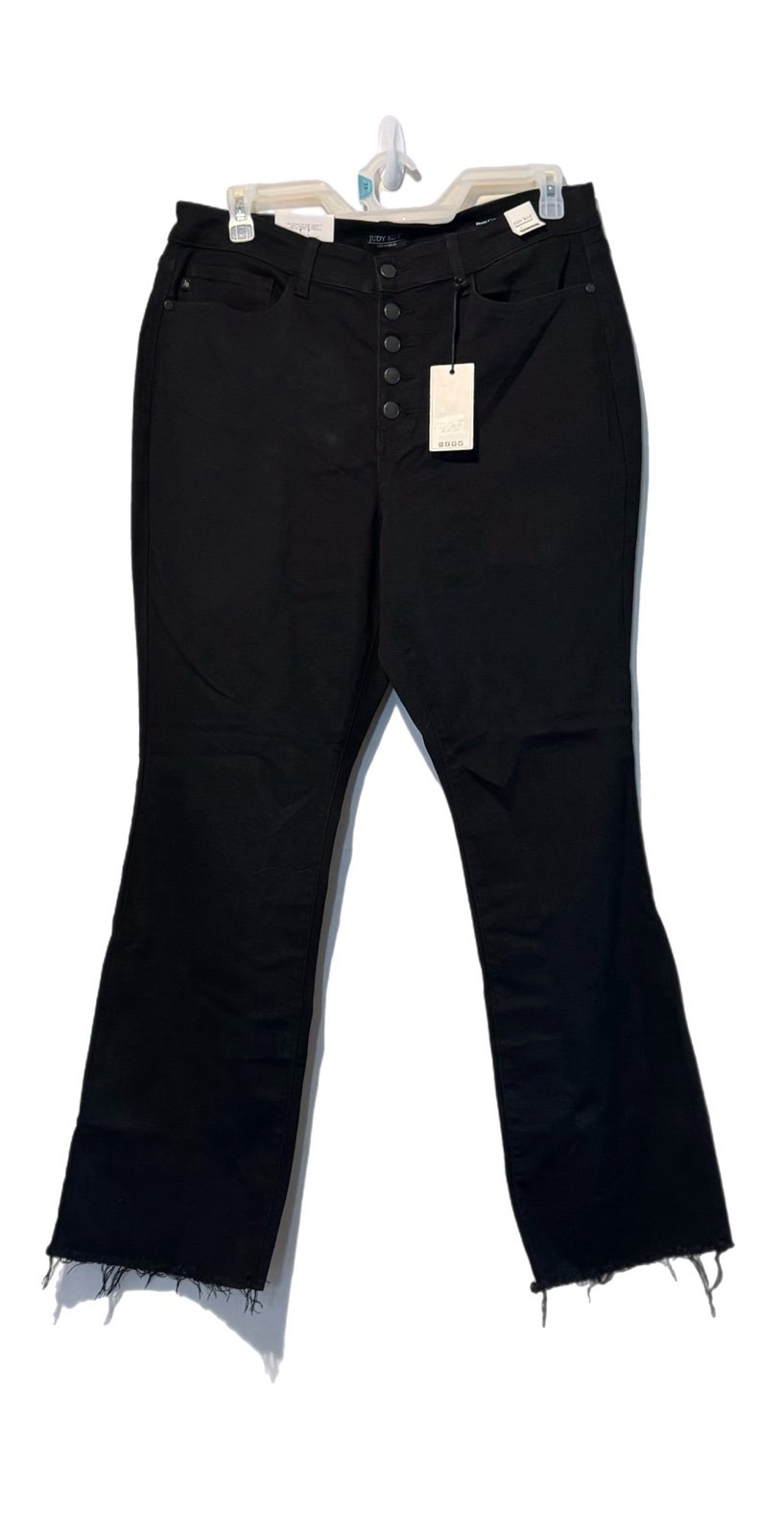 Judy Blue (xm) Tara Plus Size High Rise Crop Wide Leg Jeans Sz 18W Black NWT