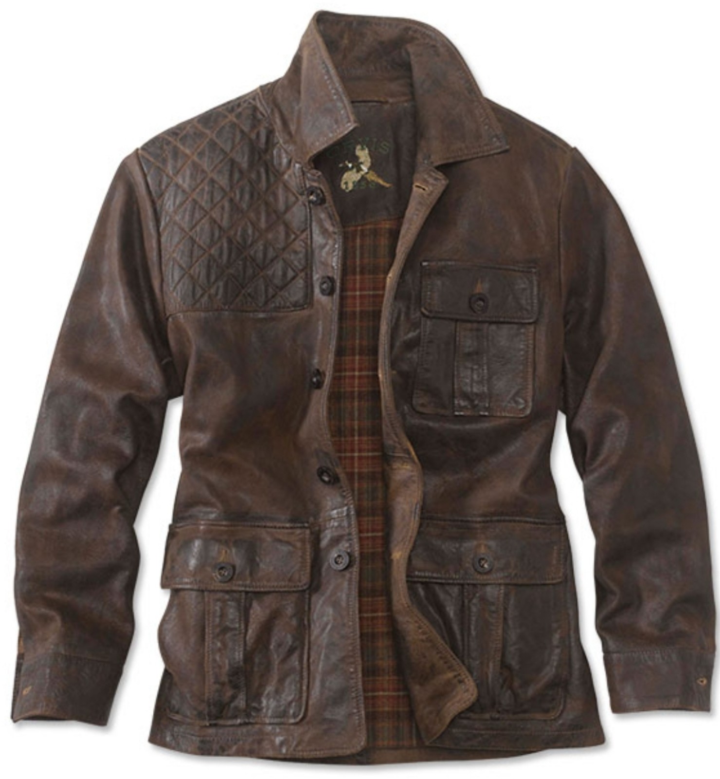 Orvis Colorado American Men's American Bison Brown Leather Jacket