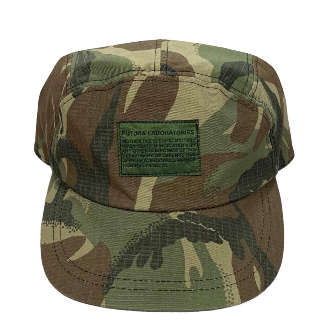 VTG Futura Laboratories Military Green Camo Patch Logo Adjustable Strapback Hat