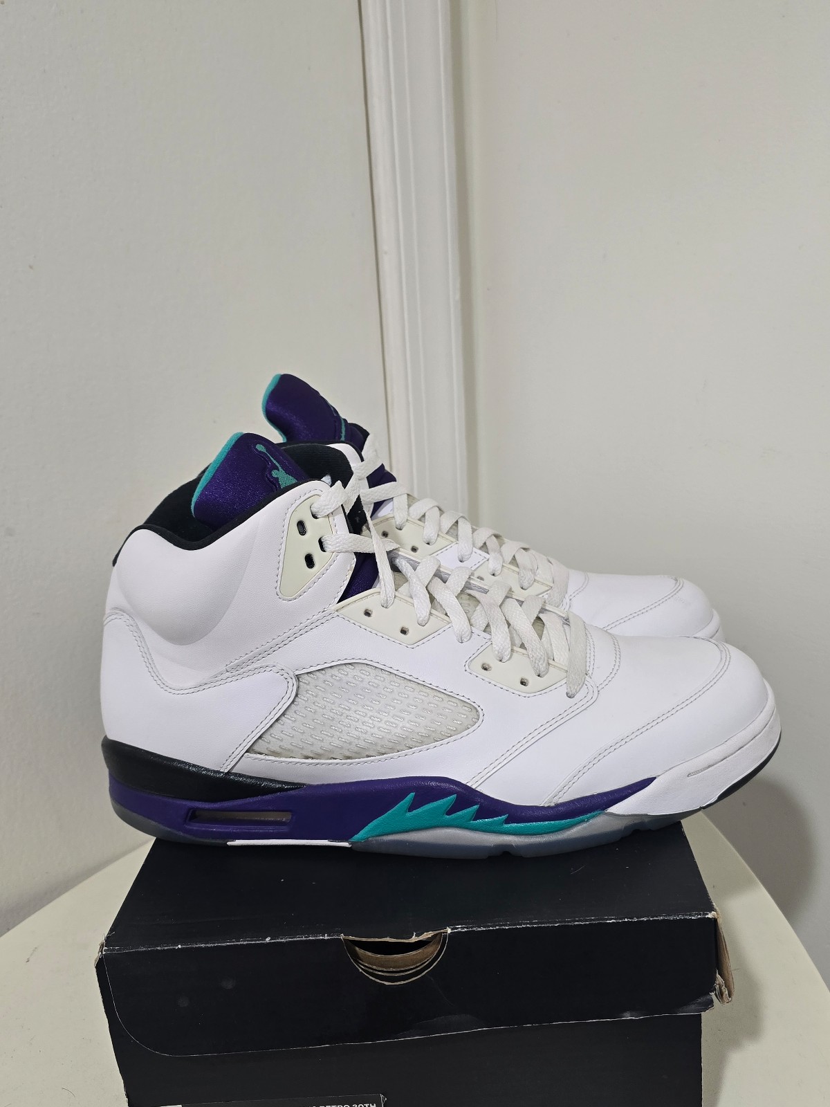Jordan 5 Retro Grape 2013 Sz 13 136027-108 White Purple OG Rare size Men’s Shoes