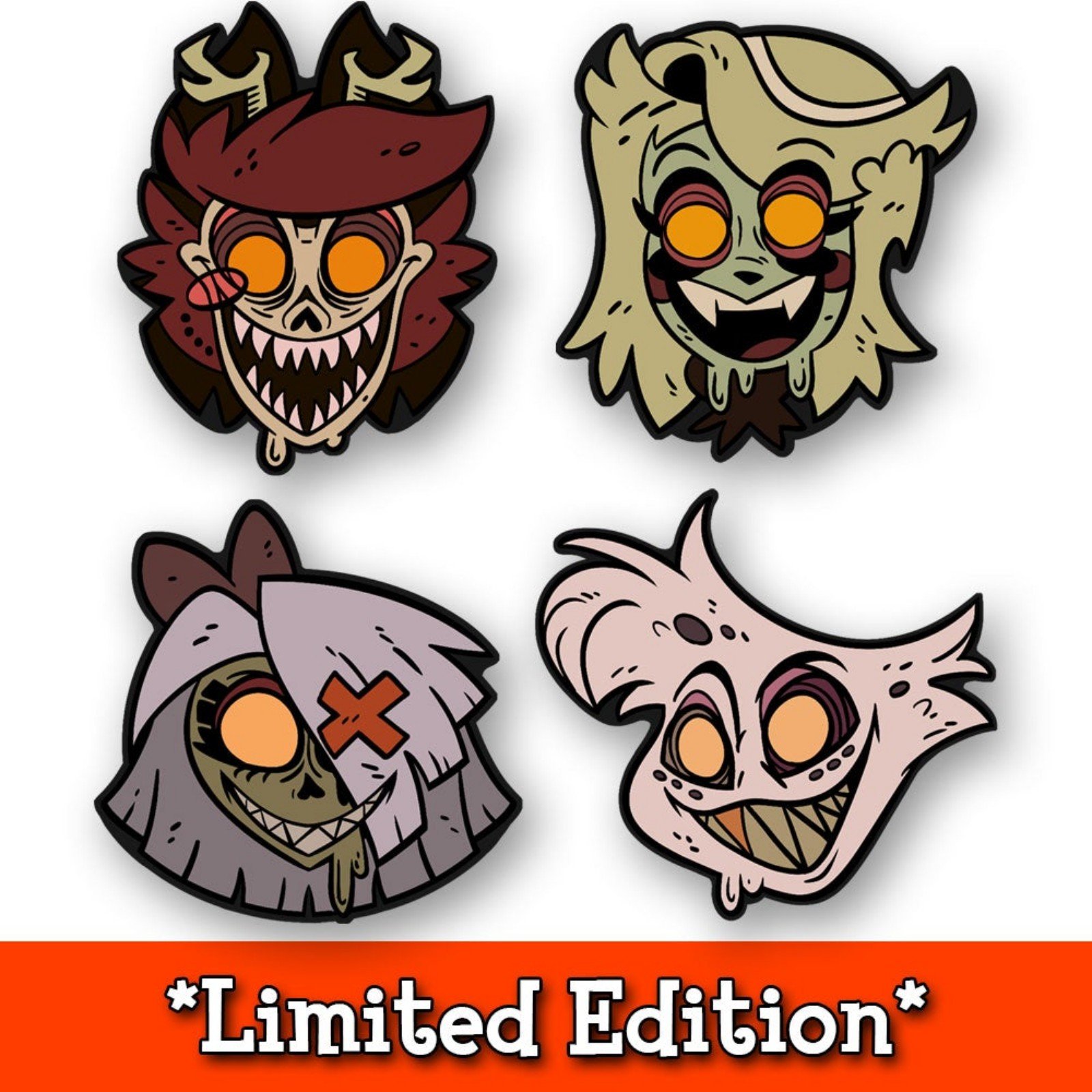(2020) Zombie Hazbin Guests Enamel Pin Set