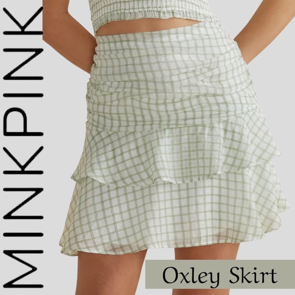 MINKPINK Women's Oxley Ruffled Mini Skirt in Jade