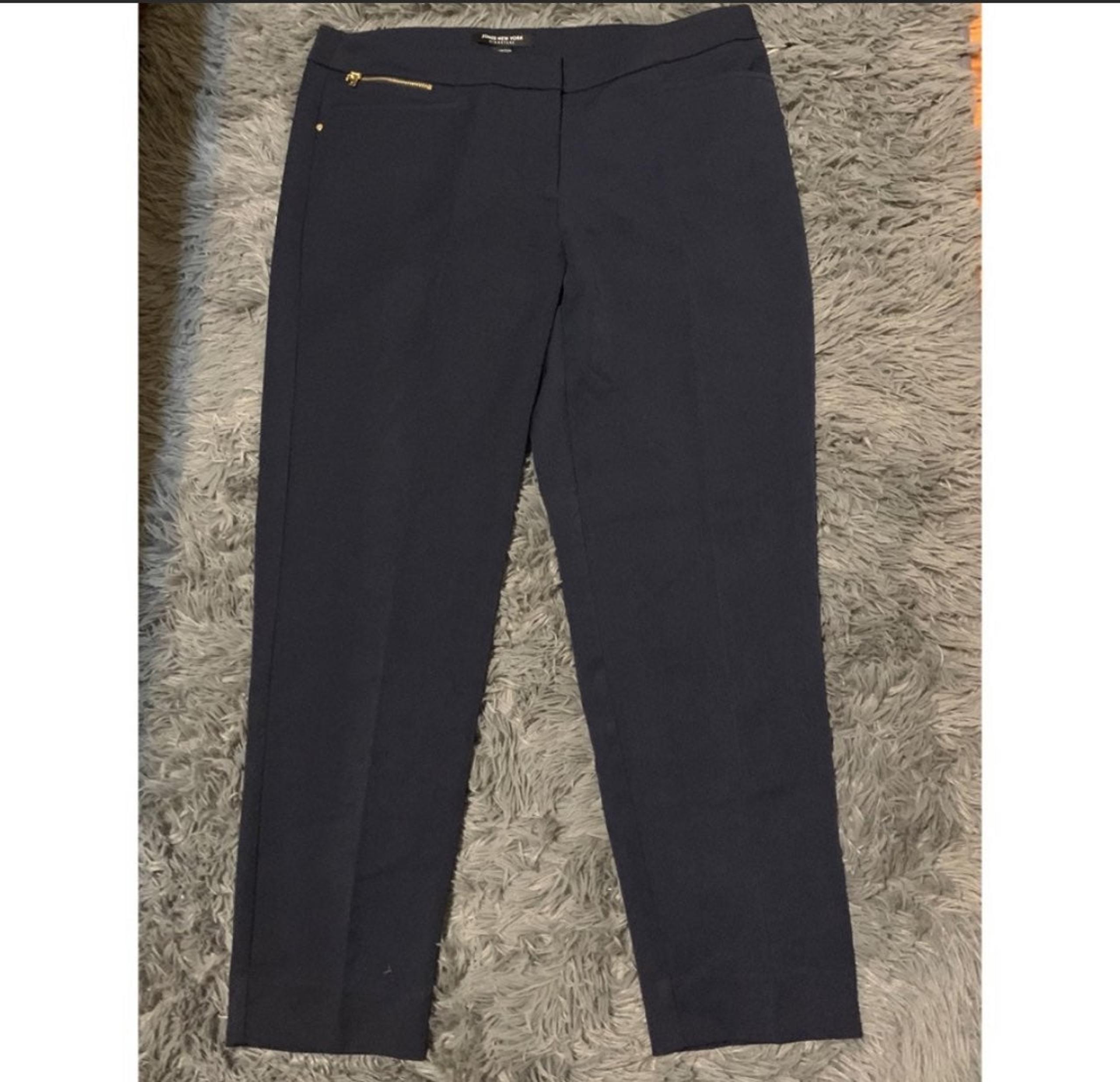 Jones New York Navy Stretch Ankle Pants