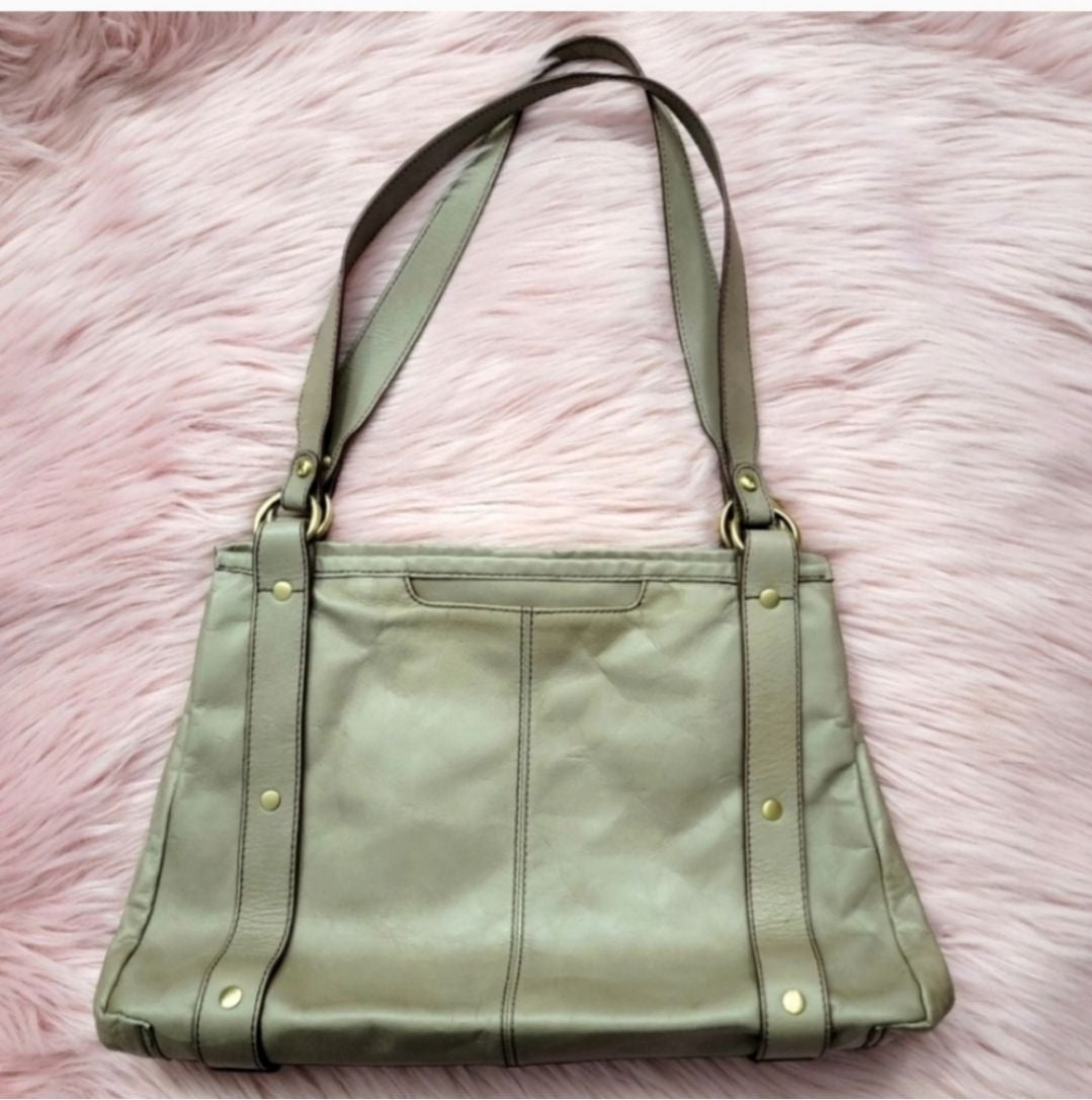 Hobo Pinion taupe gray convertible shoulder bag