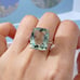 Green Amethyst / Prasiolite Gemstone 15 Carat Cushion Cut Ring, Green Amethyst