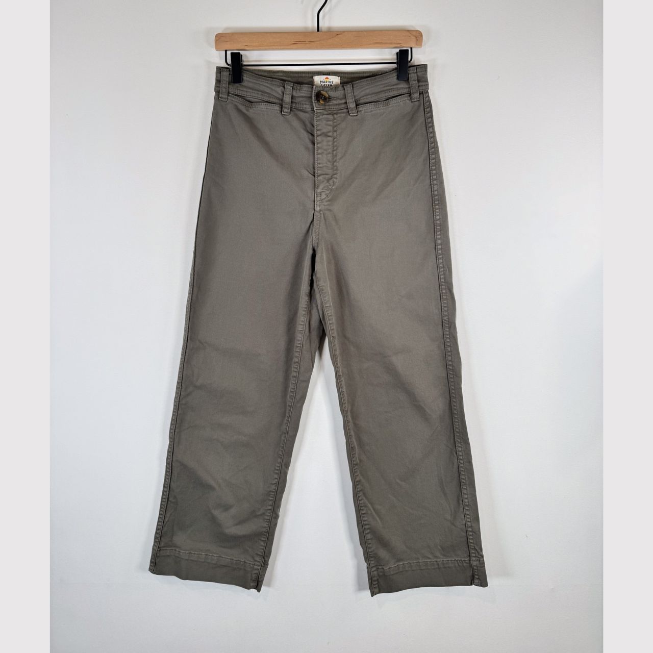 Marine Layer Womens Pants Gray Straight High Rise Cropped Stretch Casual Size 4