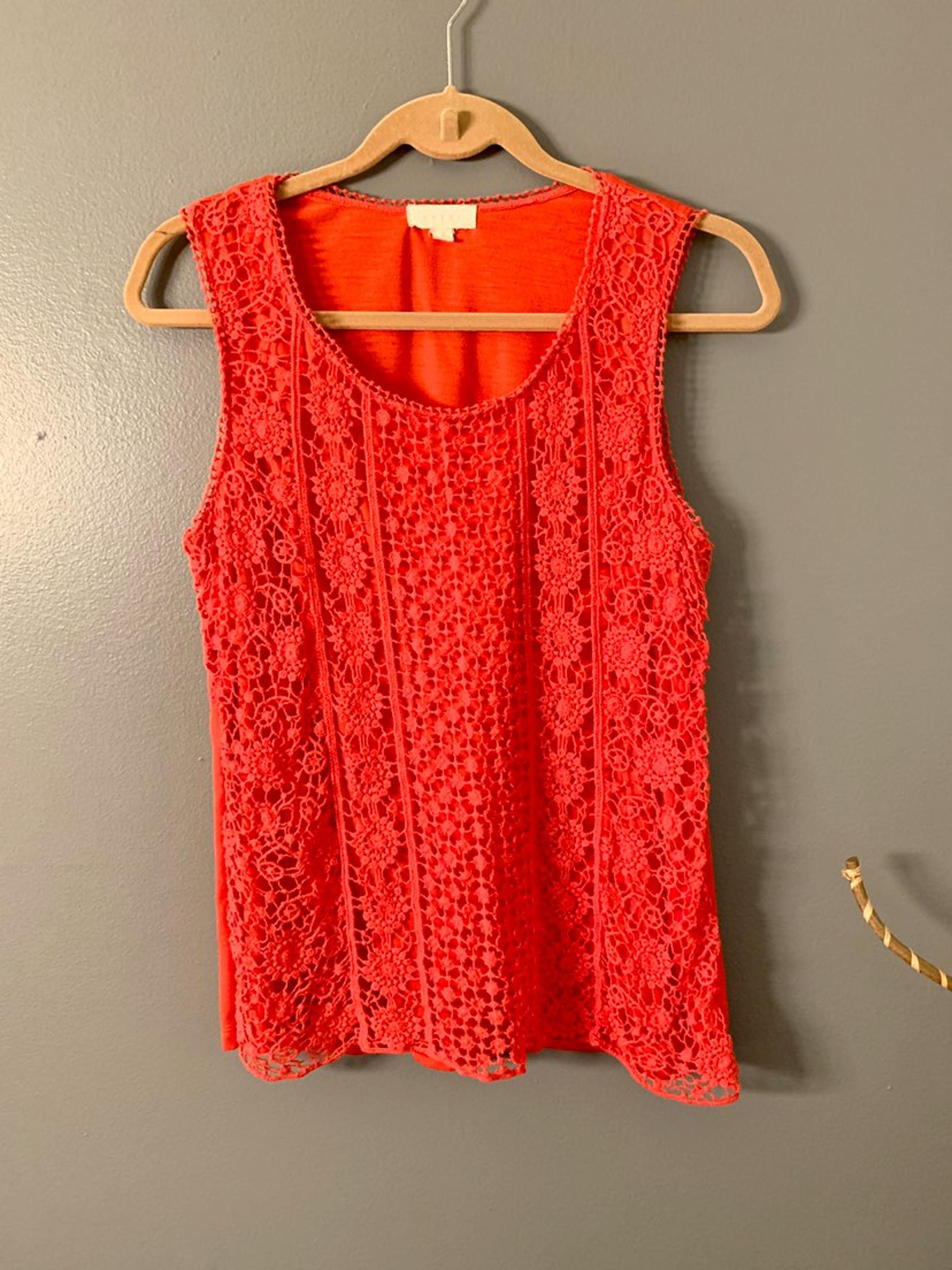 Adiva red Lace Top size L