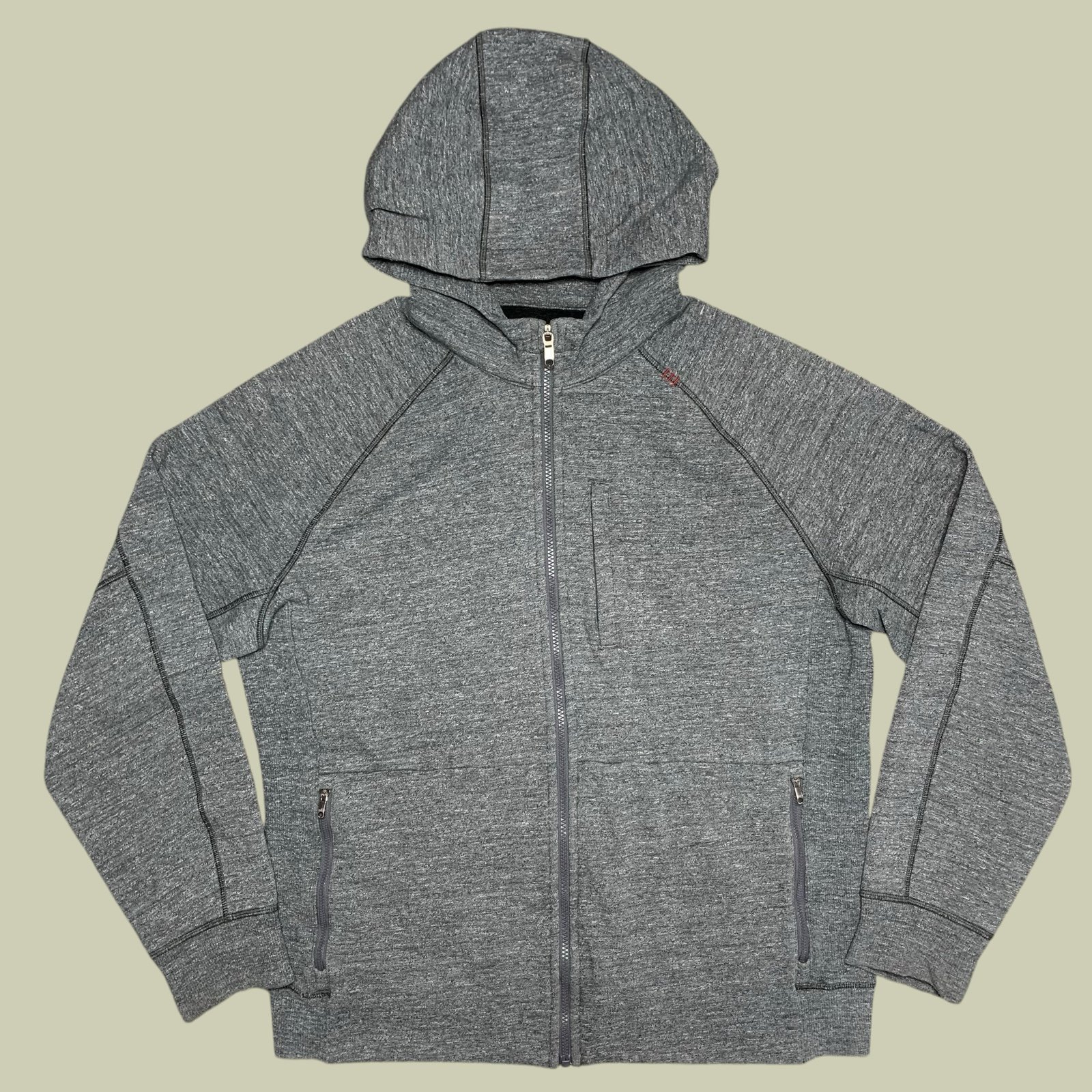 Lululemon Mens Grey Athletic Full Zip Hoodie Jacket Size XL