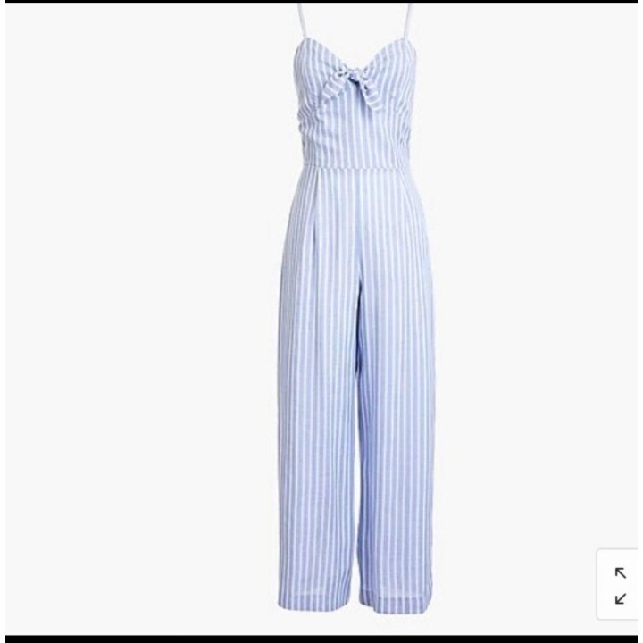 Details about NWT J Crew V-Neck Jumpsuit in Striped Cotton Poplin Sz 18 Blue White Stripe $118 Details about NWT J Crew V-Neck Jumpsuit in Striped Cotton Poplin Sz 18 Blue White Stripe $118