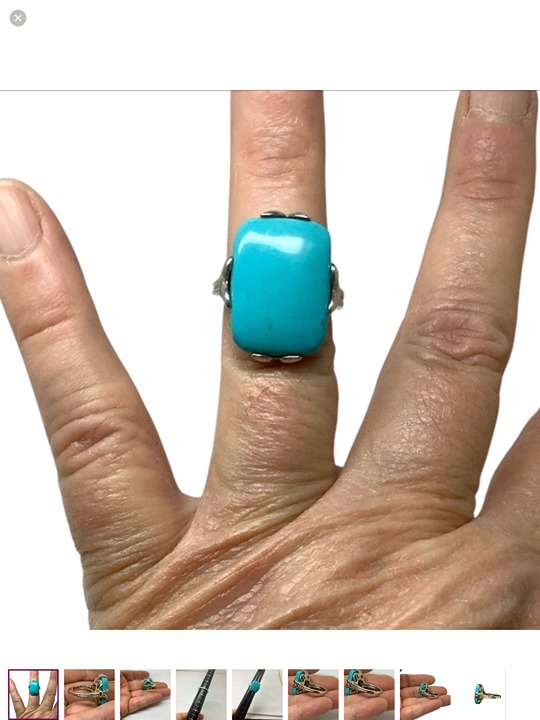 Sterling silver sleeping beauty turquoise ring