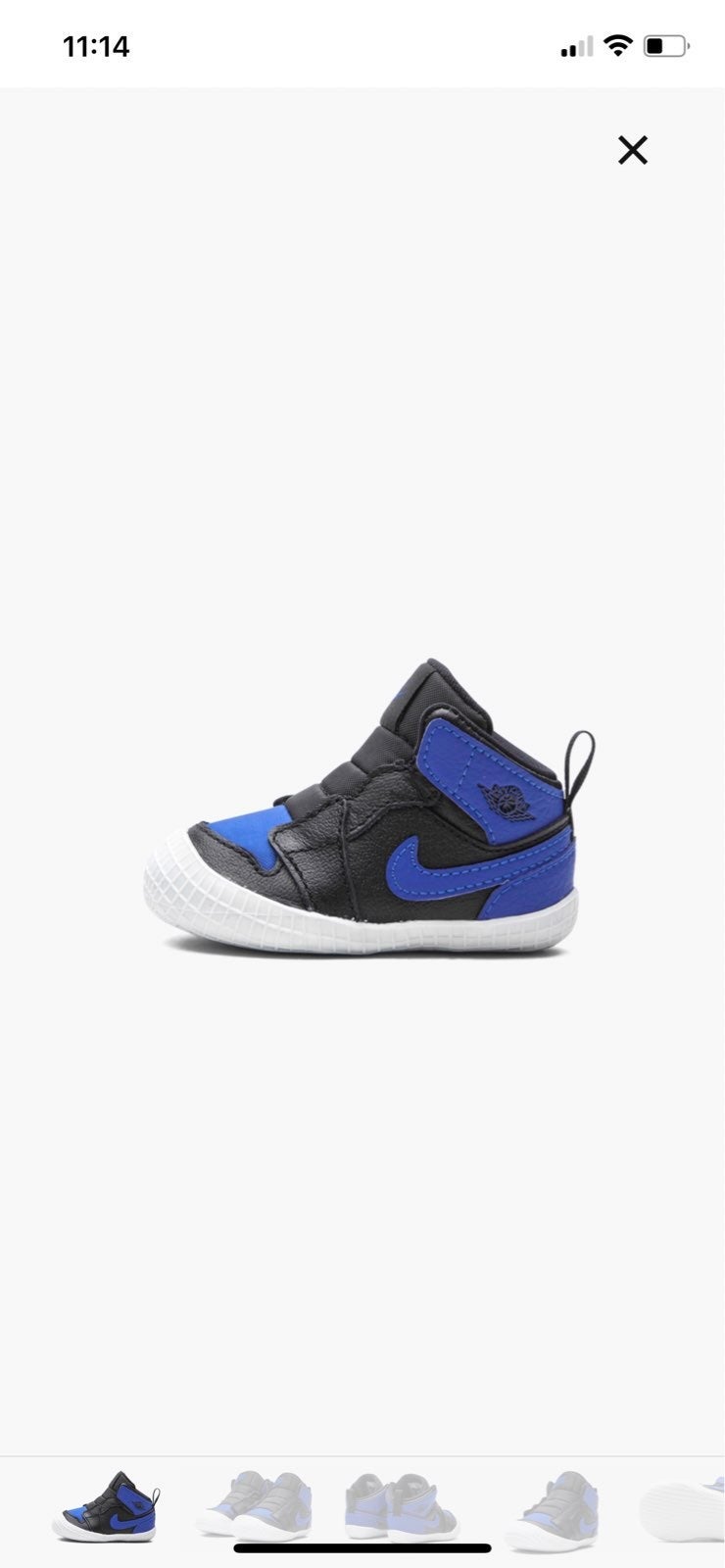 Air Jordan 1 Retro OG Crib Bootie AT3745-007 White Varsity Royal I Black High QS