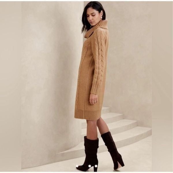 Banana Republic Wool Blend Cable Knit Sweater Dress Size M