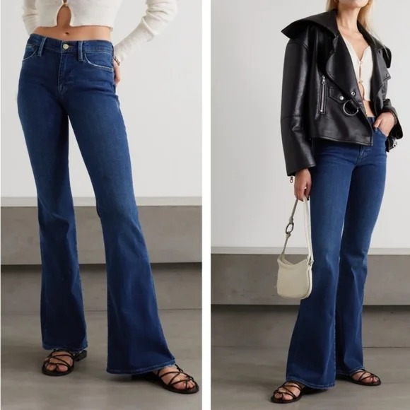 30 Frame Le High Flare Dark Wash Jeans